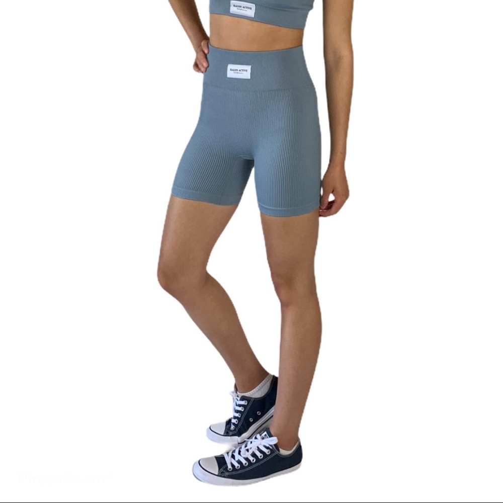 Summer sale: Blue Dusk - High Waisted Biker Shorts rib shorts